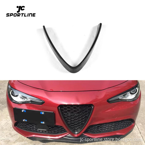 Carbon Fiber Front Grill Mesh Frame Cover for Alfa Romeo Giulia Sport Quadrifoglio 2016-2018